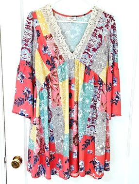 Umgee Patchwork Pattern Tunic